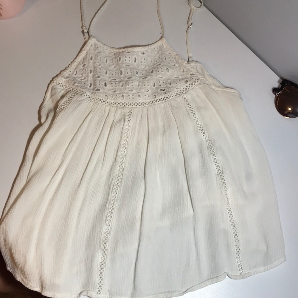 White halter tank top